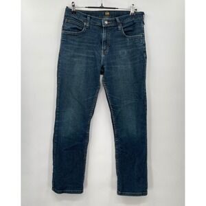 Lee Regular Fit Jeans Size 16 Husky Denim Dark Wash Classic Style Boys Kids